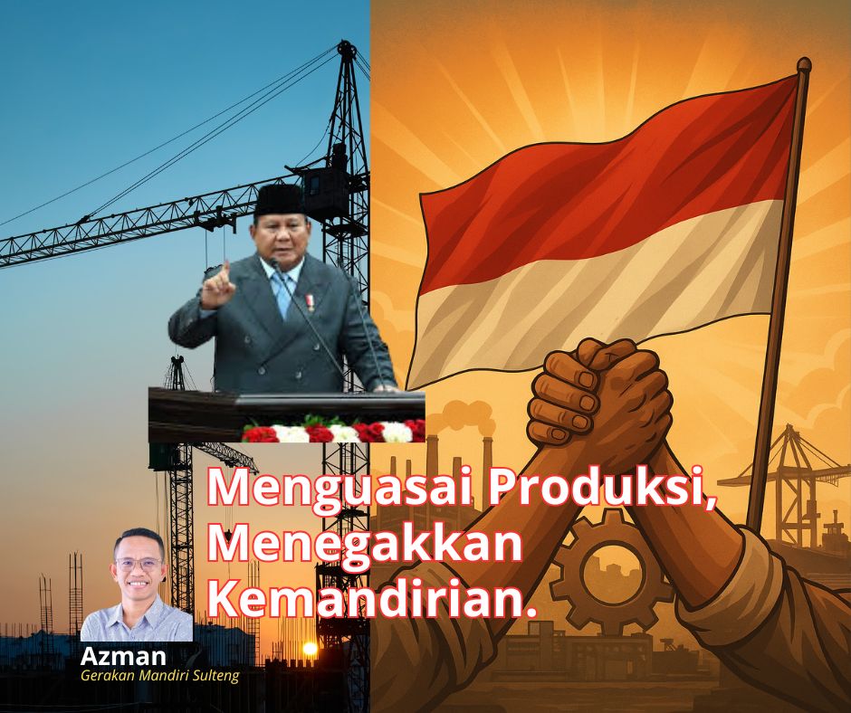 Azman, sekretaris Gema Bangsa Sulteng terinspirasi oleh konsep indistrialiasi yang di sampaikan presiden Prabowo