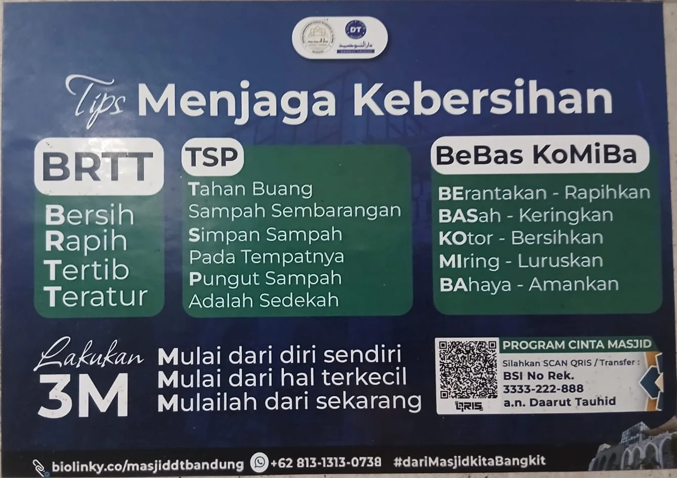 Ternyata rahasia jadi bangsa mandiri ada di selembar flyer masjid! Yuk, intip jurus BRTT dan KoMiBa ala Daarut Tauhiid yang bisa ubah karakter kita jadi lebih keren.