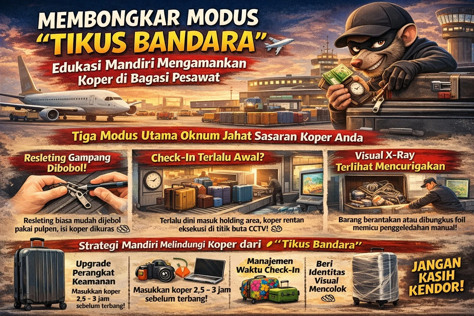 Waspada Tikus Bandara: Tips Mandiri Amankan Koper Bagasi Pesawat