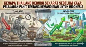 Thailand menghadapi krisis pertumbuhan, utang tinggi, dan penuaan penduduk sebelum menjadi negara maju. Apa pelajaran penting bagi Indonesia?