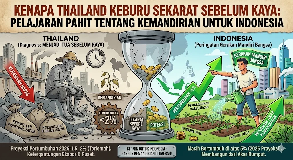 Suasana Thailand — negara yang tumbuh pesat namun kini bergulat dengan jebakan pendapatan menengah dan populasi yang menua