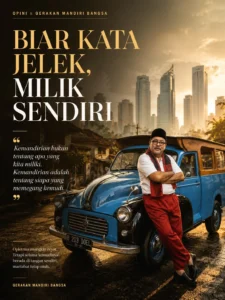 Belajar kemandirian sejati dari oplet Babe Sabeni. Mengelola milik sendiri jauh lebih bermartabat daripada bergantung pada orang lain.