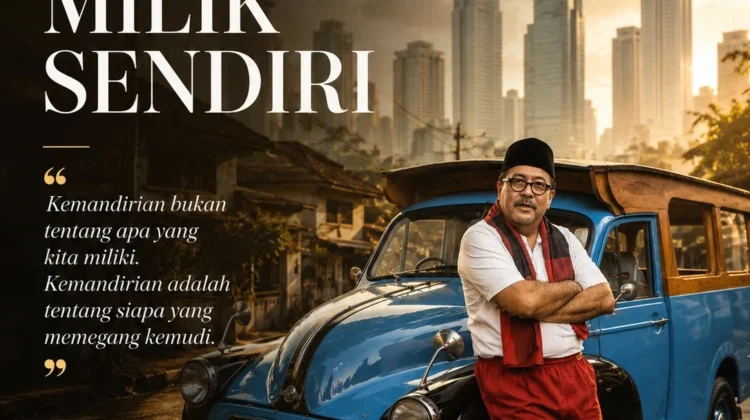 Belajar kemandirian sejati dari oplet Babe Sabeni. Mengelola milik sendiri jauh lebih bermartabat daripada bergantung pada orang lain.